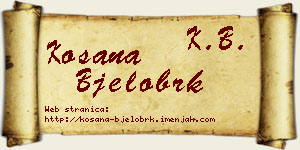 Kosana Bjelobrk vizit kartica